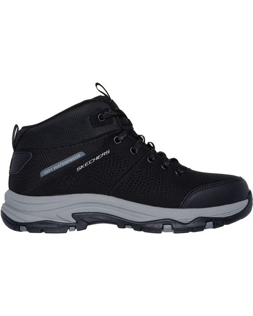 Skechers Blue Trego Trail Destination Synthetic /Charcoal Hiking Boots