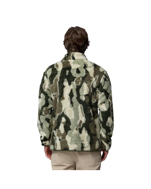 Columbia Green Rugged Ridge High Pile Half Zip Fleece Pullover for men