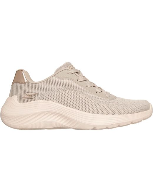 Skechers Natural Bobs Squad Waves Current Look Textile Off Trainers