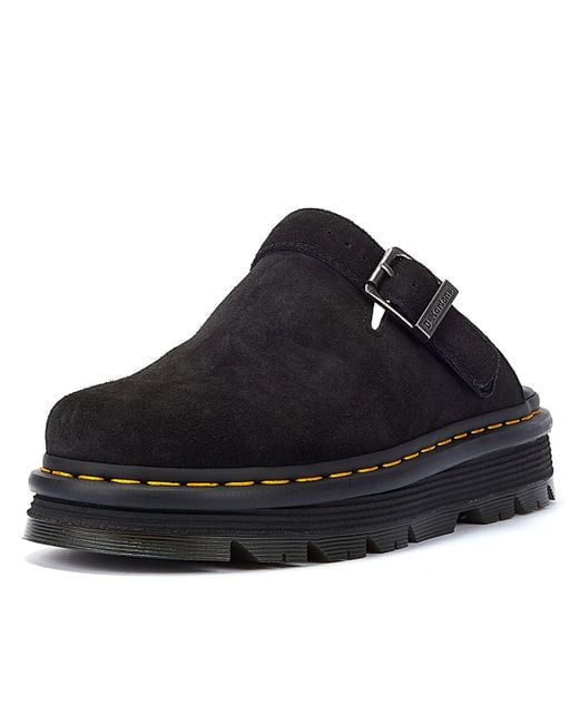 Sabots En Daim Zebzag. Dr. Martens en coloris Black