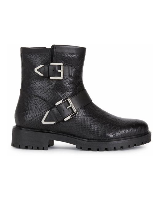 Geox Black Hoara Rindsleder stiefel