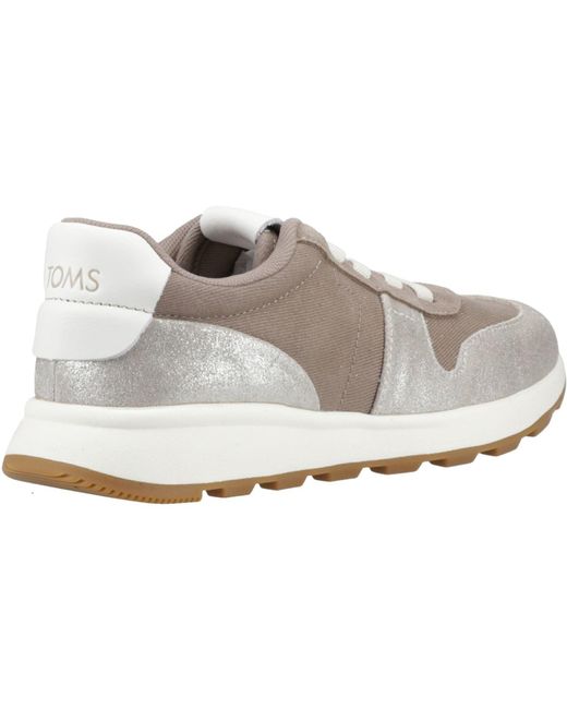 TOMS Gray Trvl Lite Retro Leather Sneakers