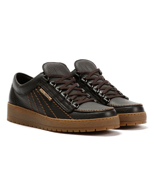 Mephisto Black Oregon 1351 Leather Dark Shoes for men