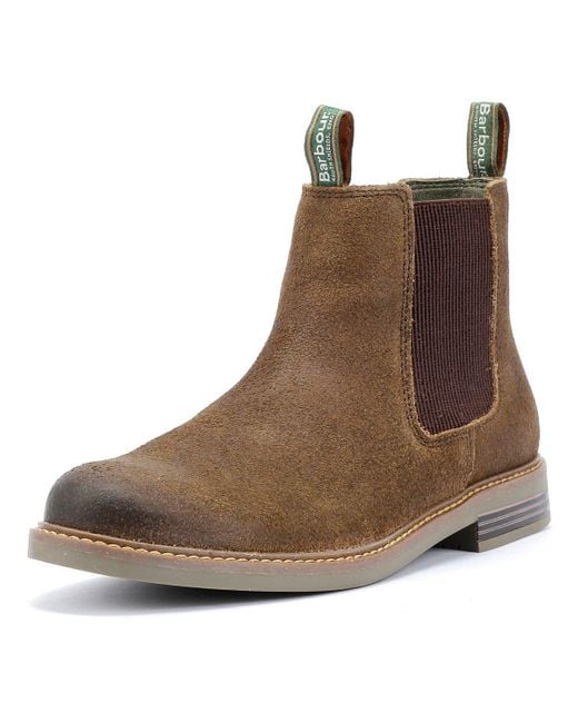 Barbour Brown Farsley Suede Chelsea Boots for men