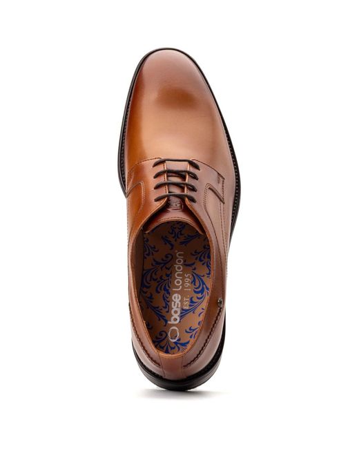 Base London Brown Sleeve Leather Lace-Up Shoes for men