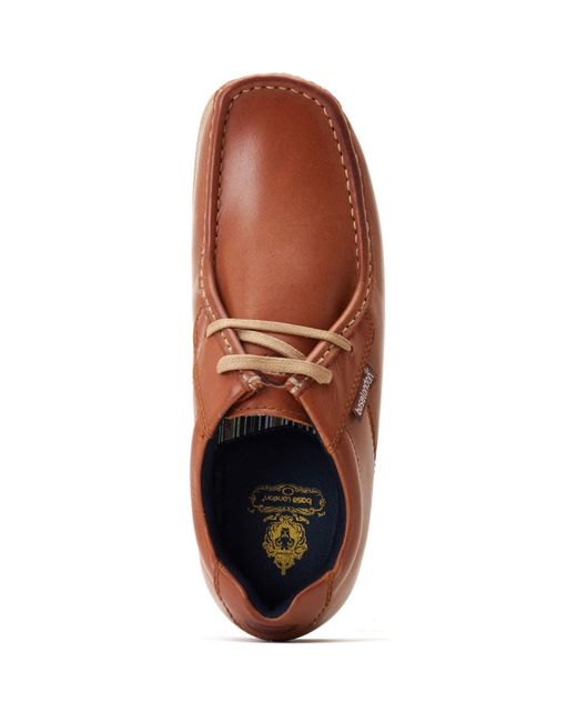 Base London Brown Event Leather Smu Lace-Up Shoes for men