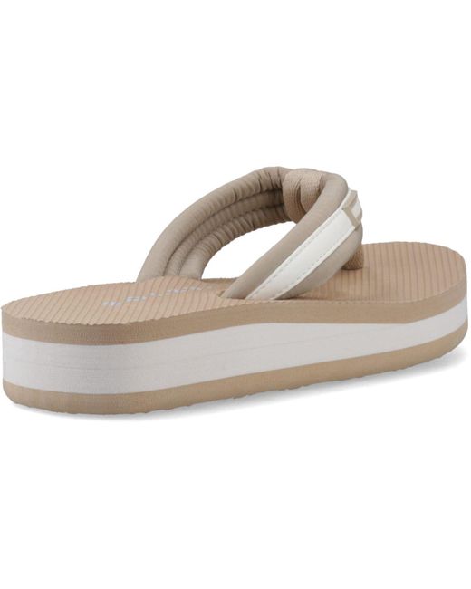 Rocket Dog Natural Monica Nylon Pu Textile /Off Flip Flops