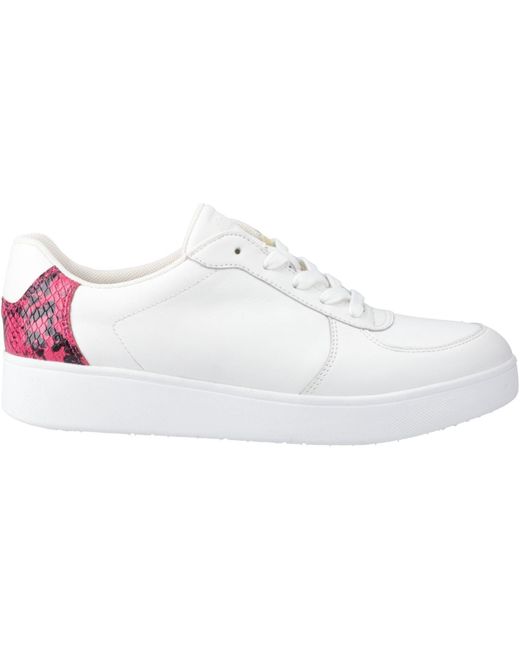 Fitflop White Rally Snakeprint-Backtab Leather Urban/Wild Raspberry Trainers