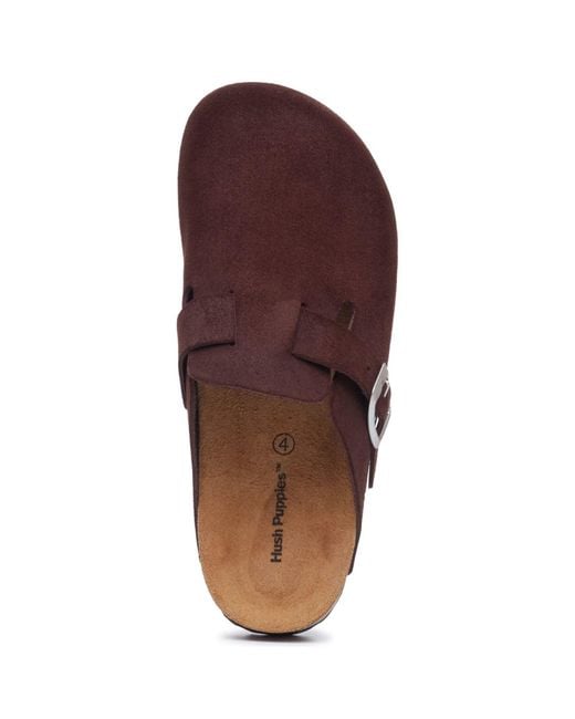Hush Puppies Red Bailey Suede Chocolate Mules