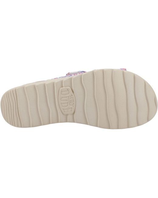HeyDude Pink Delray Slide Surf Baja Synthetic Blend /Multi Sandals