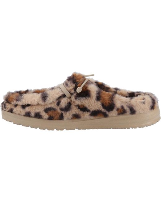 HeyDude Brown Wendy Synthetic /Multi Mules