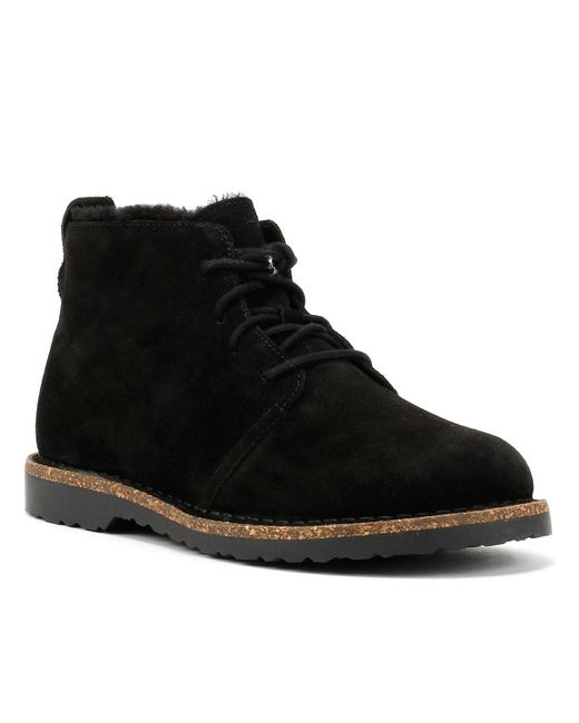 Birkenstock Black Uppsala Mid Shearling Suede Boots