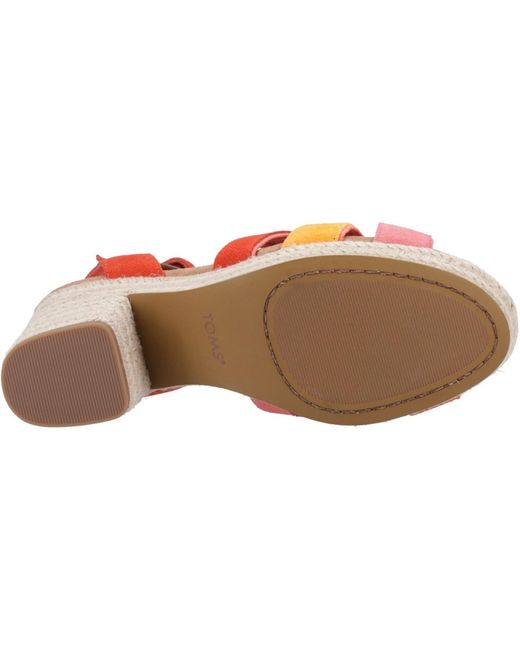 TOMS Red Majorca Strappy Leather Flame Sandals