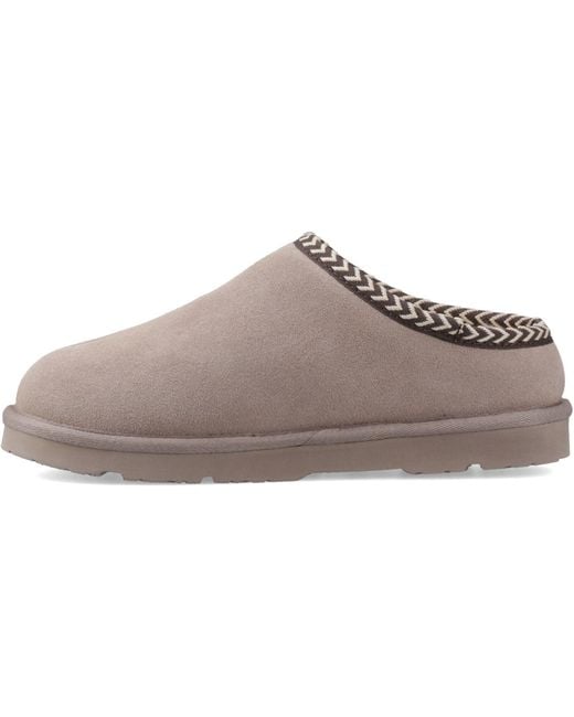 BEARPAW Gray Tabitha Suede Mushroom Slippers
