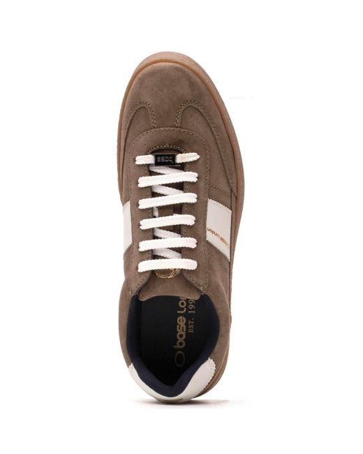 Base London Brown Banksy Leather Sage Trainers for men