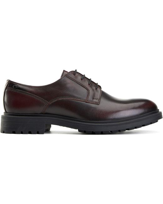 Base London Black Locke Leather Bordo Lace-Up Shoes for men