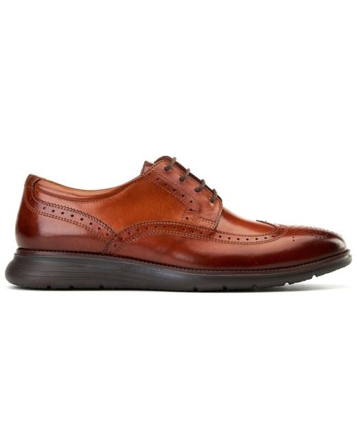 Base London Brown Flight 25 Leather Burnt Brogues Shoes for men