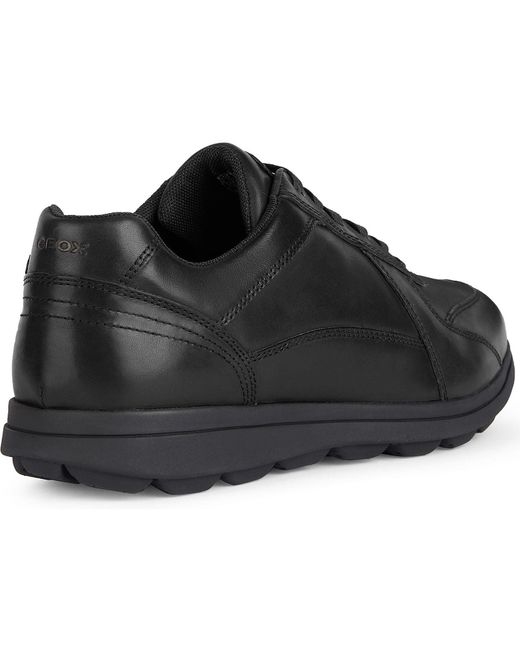 Geox Black U Spherica Ec12 Leder Rindsleder Vollnarben Herren Sportschuhe