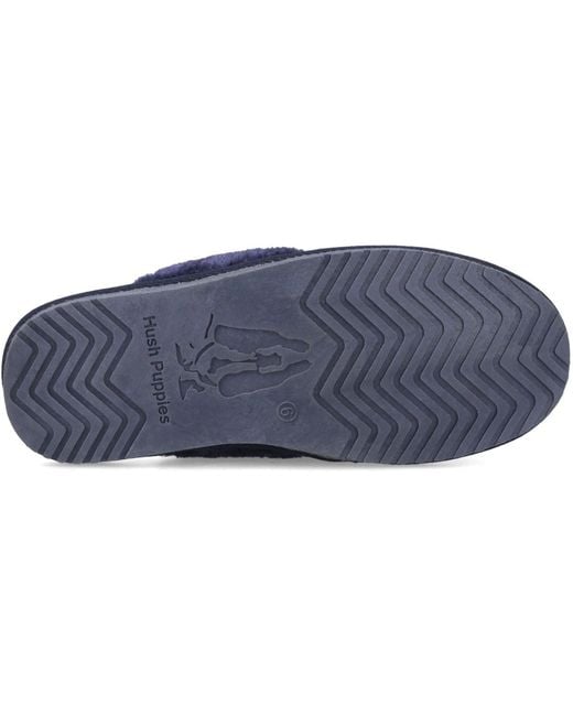 Hush Puppies Blue Arianna Cord Polyester Slippers