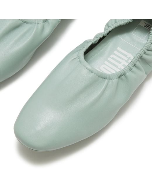 Fitflop Green Delicato X Pantone Poise Leather Ballerinas