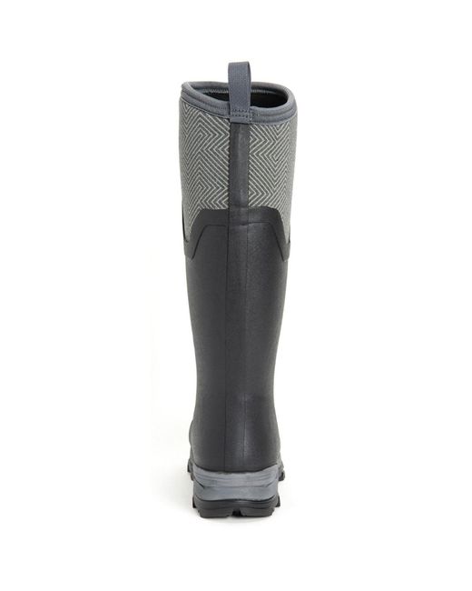Muck Boot Gray Arctic Ice Tall Rubber/ Geometric Wellington Boots