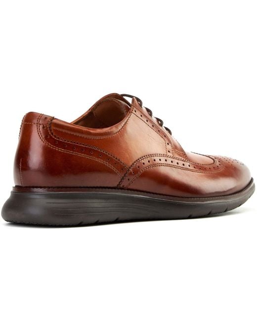 Base London Brown Flight 25 Leather Burnt Brogues Shoes for men
