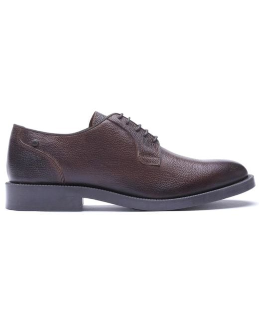 Base London Purple Luca Leather Tumbled Derby Shoes for men