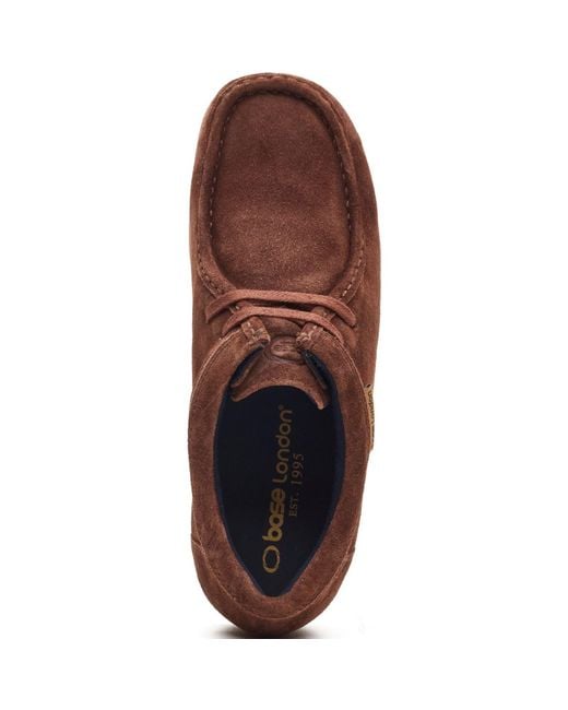 Base London Brown Koko Lace Up Leather Moccasins Shoes for men