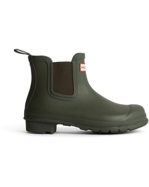 Hunter Green Original Chelsea Boot Rubber Wellington Boots