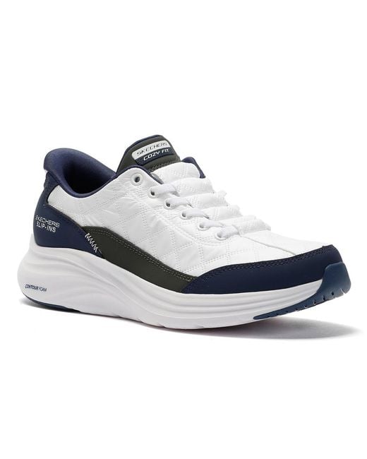 Skechers White Slip-Ins Contour Foam Cozy Fit Trainers