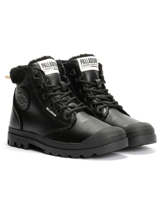 Palladium Black Pampa Hi Snow Warm Leather Boots
