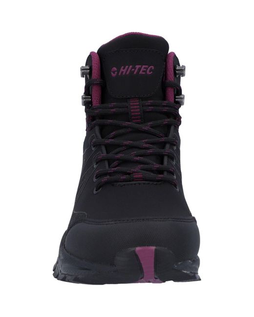 Hi-tec Blue Jackdaw Mid Wp Synthetic /Burgundy Hiking Boots