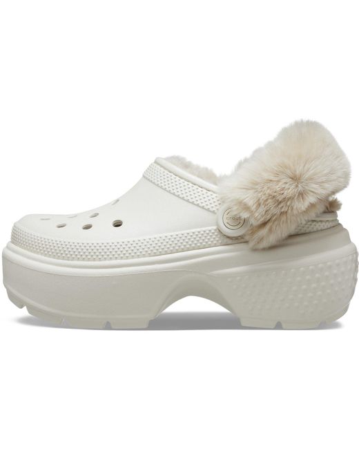 CROCSTM White Stomp Lined Clog; Stucco