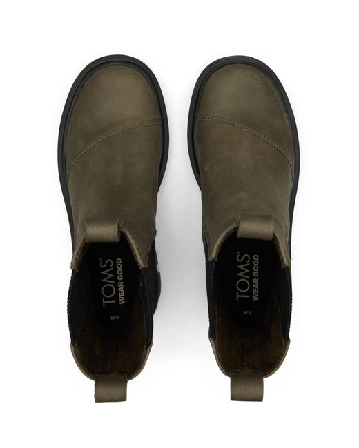 TOMS Black Rowan Leather Boots