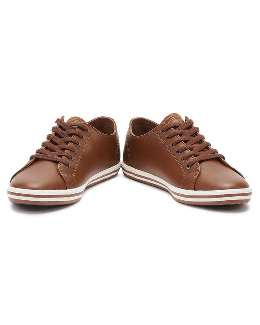 fred perry tan kingston leather trainers
