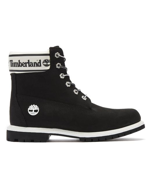 timberland slim 6 inch logo boots black