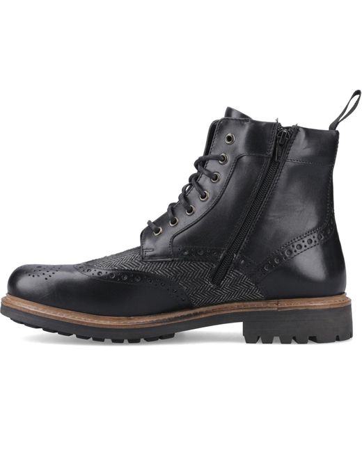 Hunter Black Loch Brogue Boots for men