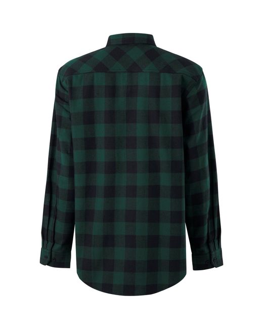 Hard Yakka Green Long Sleeve Check Flannel Cotton Casual Shirt for men