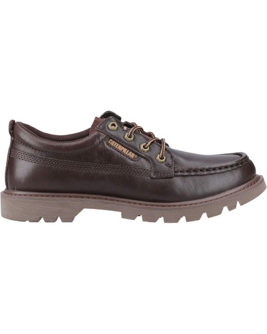 Caterpillar Brown Colorado Moc Toe Low Leather Lace-Up Shoes for men