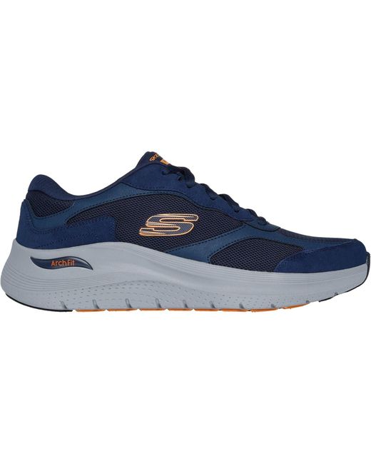 Skechers Arch Fit 2.0 The Keep Leren Sneakers/Oranje in het Blue
