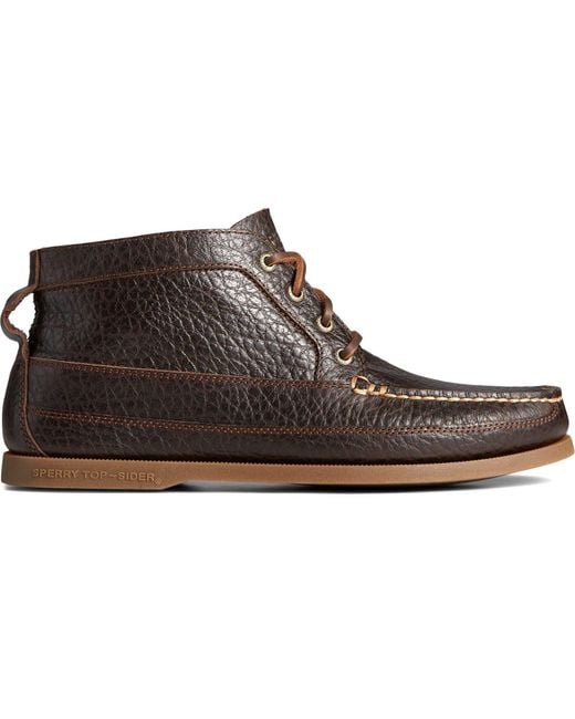 Authentic Original Boat Chukka Tumbled Stivali Da Uomo di Sperry Top-Sider in Brown da Uomo