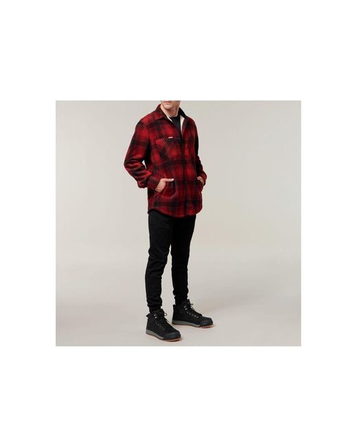 Hard Yakka Red Sherpa Fleece Jacket for men