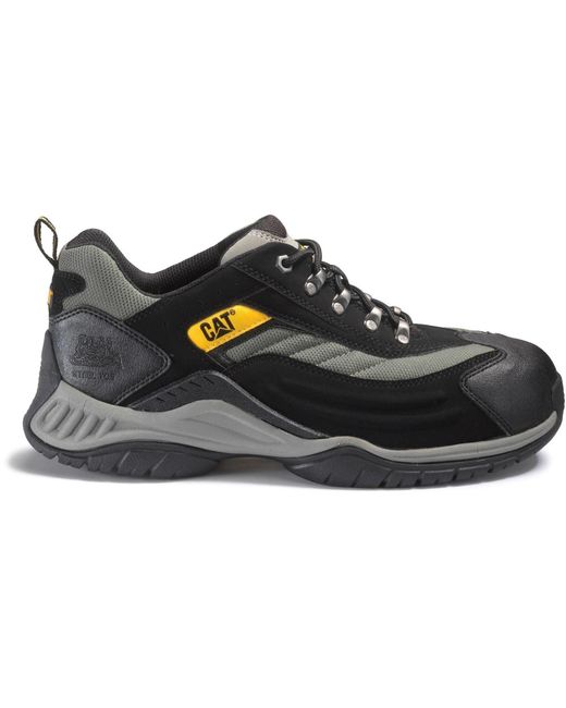CAT Safety Black Caterpillar Moor Leather Safety Trainers for men