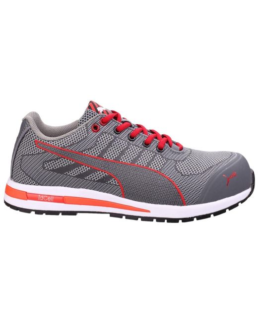 PUMA Gray Xelerate Knit Low Textile Safety Sneakers for men