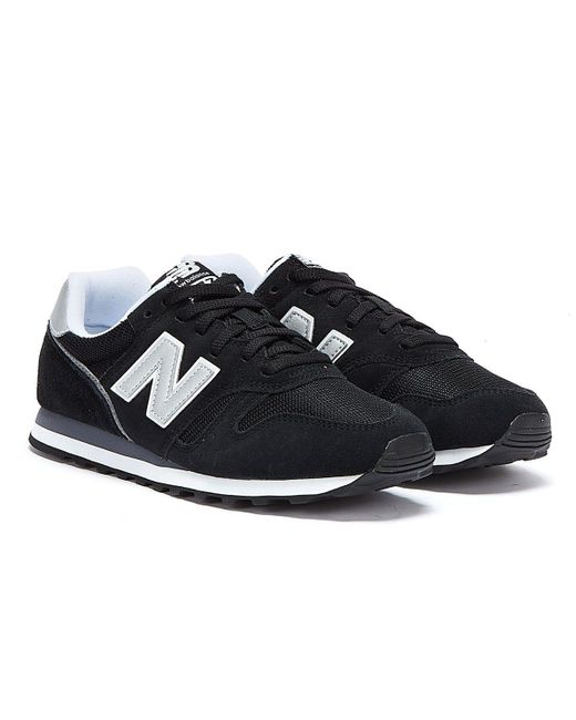 New Balance Suede 373 Trainers in Black - Lyst