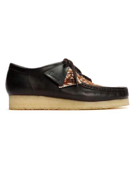Clarks Wallabee Cow Print Schnürschuhe Aus Leder in Black für Herren