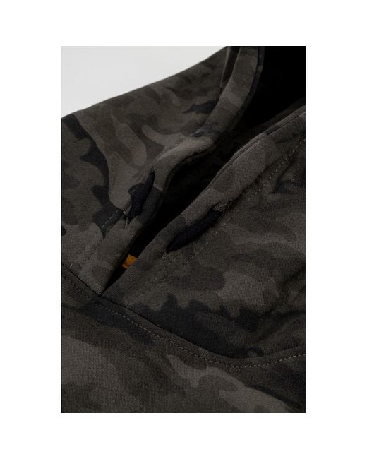 Caterpillar Green Trademark Cotton Hooded Sweatshirt for men