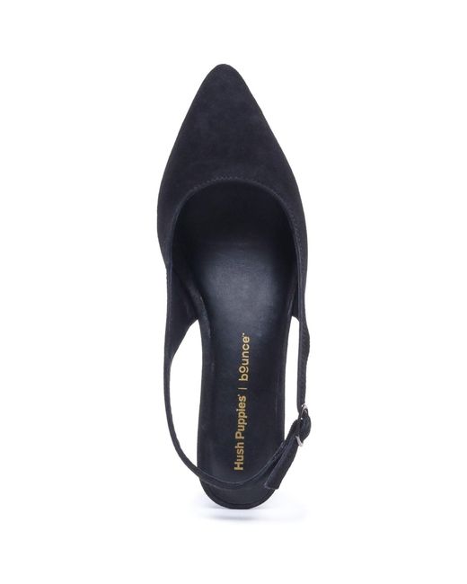Hush Puppies Blue Nahla Buckle Kitten Heel Pointy Slingback Shoes
