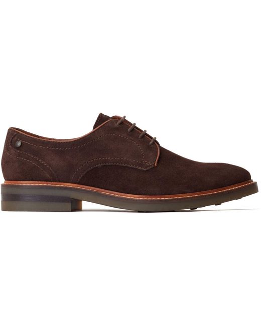 Base London Brown Mawley Leather Burnt Oxford Shoes for men