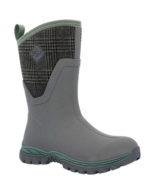 Muck Boot Gray Arctic Sport Ii Synthetic/Plaid Wellington Boots